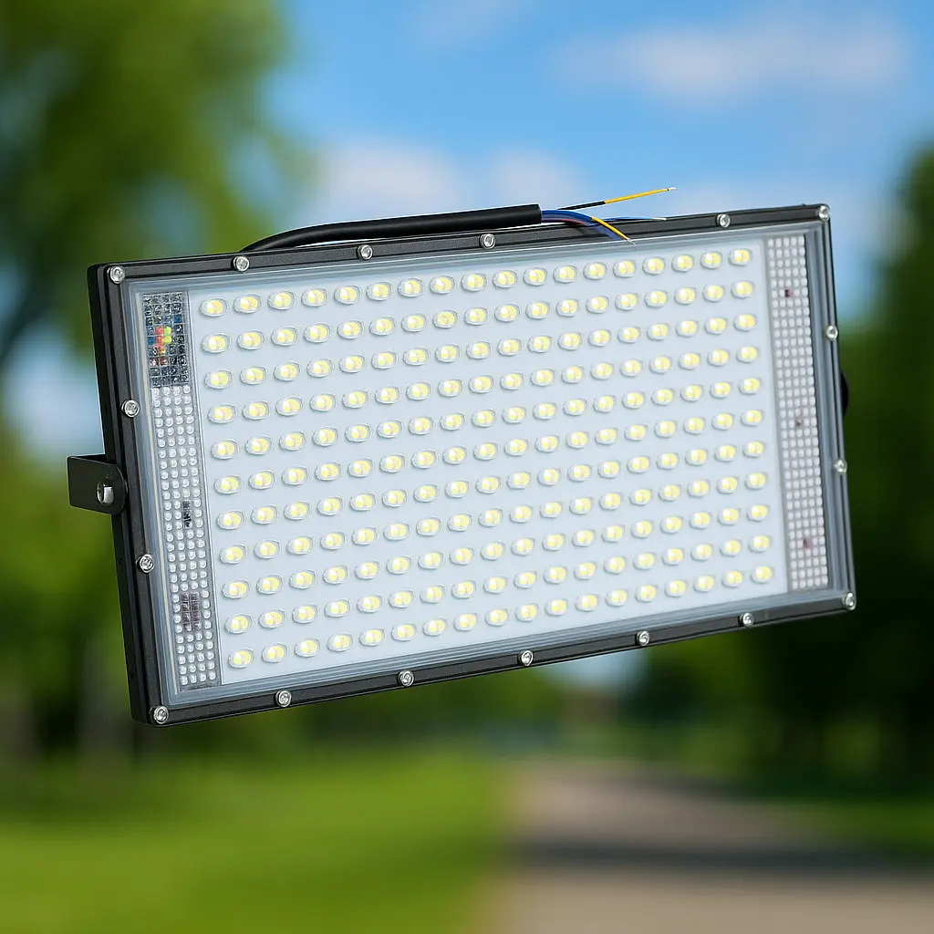 Світильник світлодіодний вуличний 200W, прожектор 216 LED, чорний, від мережі 220В - фото 4