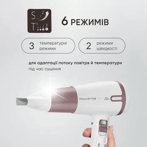 Фен Rowenta Premium Care Pro CV7461F0 білий - фото 7