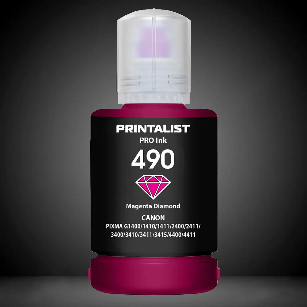 Чорнило PRINTALIST GI-490 для Canon G1400/G2400/G3400 140г Magenta водорозчинне (PL490M) - фото 6