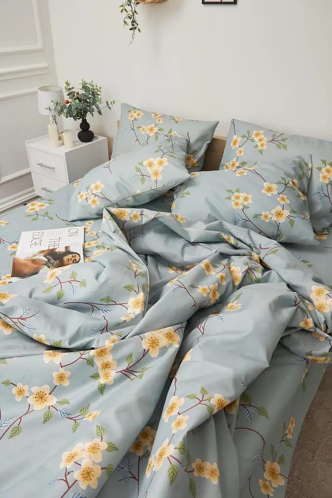 Комплект постільної білизни Moon&Star євро 200х220 наволочки 2х50х70 Spring Flower Микросатин Premium - фото 3