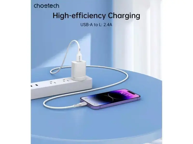 Кабель Lightning Choetech USB 2.0 AM to Lightning 1.0m 2.4A white (XAL-0003-WH-V2) - фото 8
