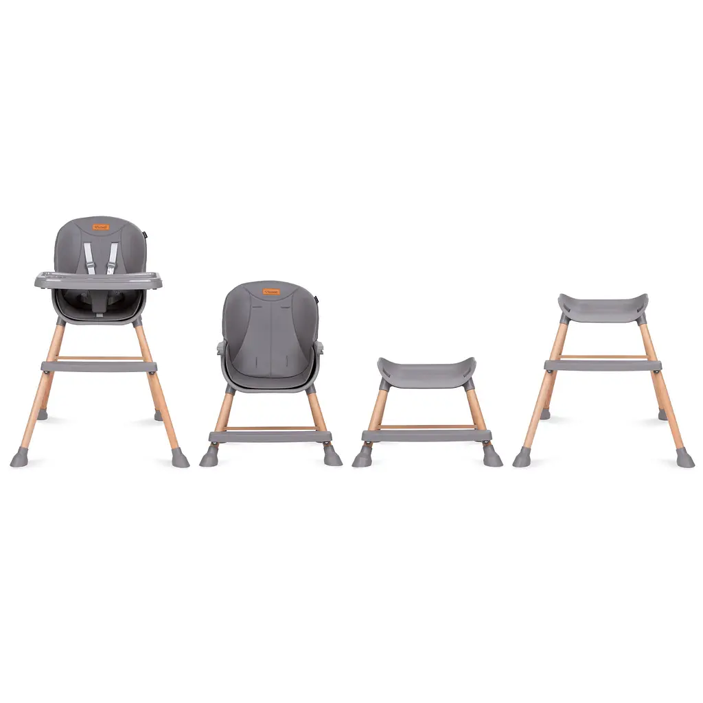 Стульчик для кормления Kidwell Eatan Wood 4 в 1 Gray (5901130091003) - фото 3
