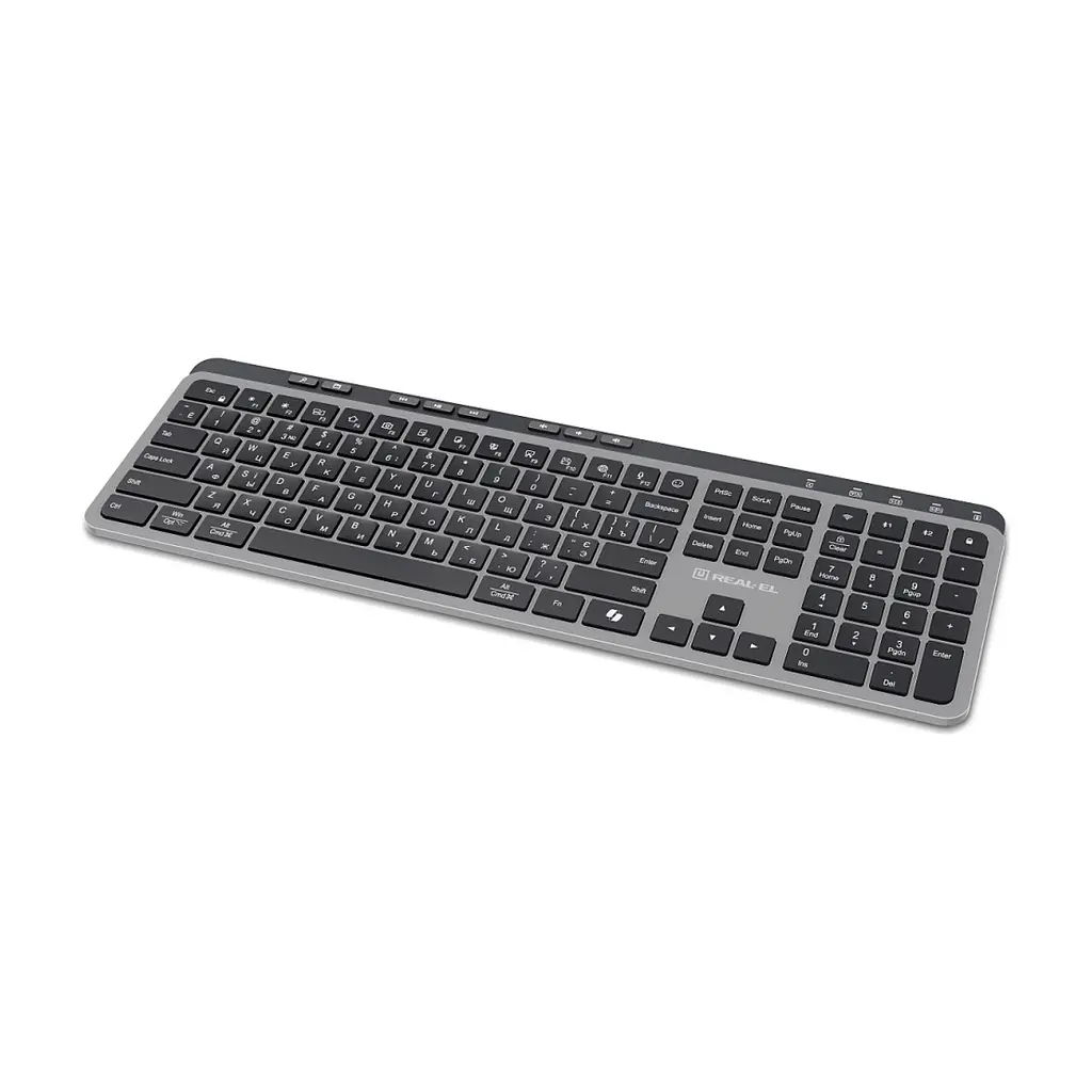 Клавіатура REAL-EL RK-737W Wireless/Bluetooth Black/Grey (EL123100060) - фото 4