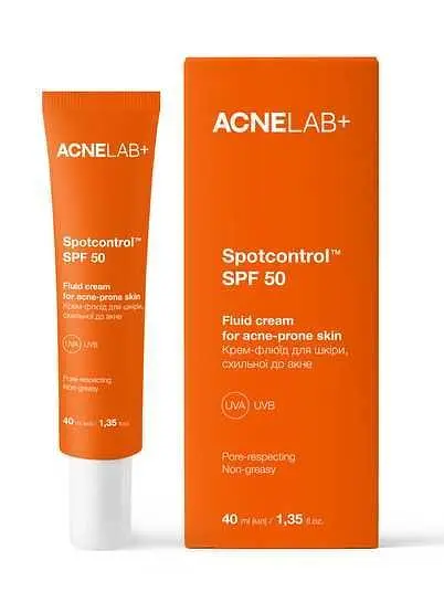 Крем-флюїд SPF 50 для шкіри, схильної до акне ACNELAB+ Spotcontrol, 40 мл - фото 2