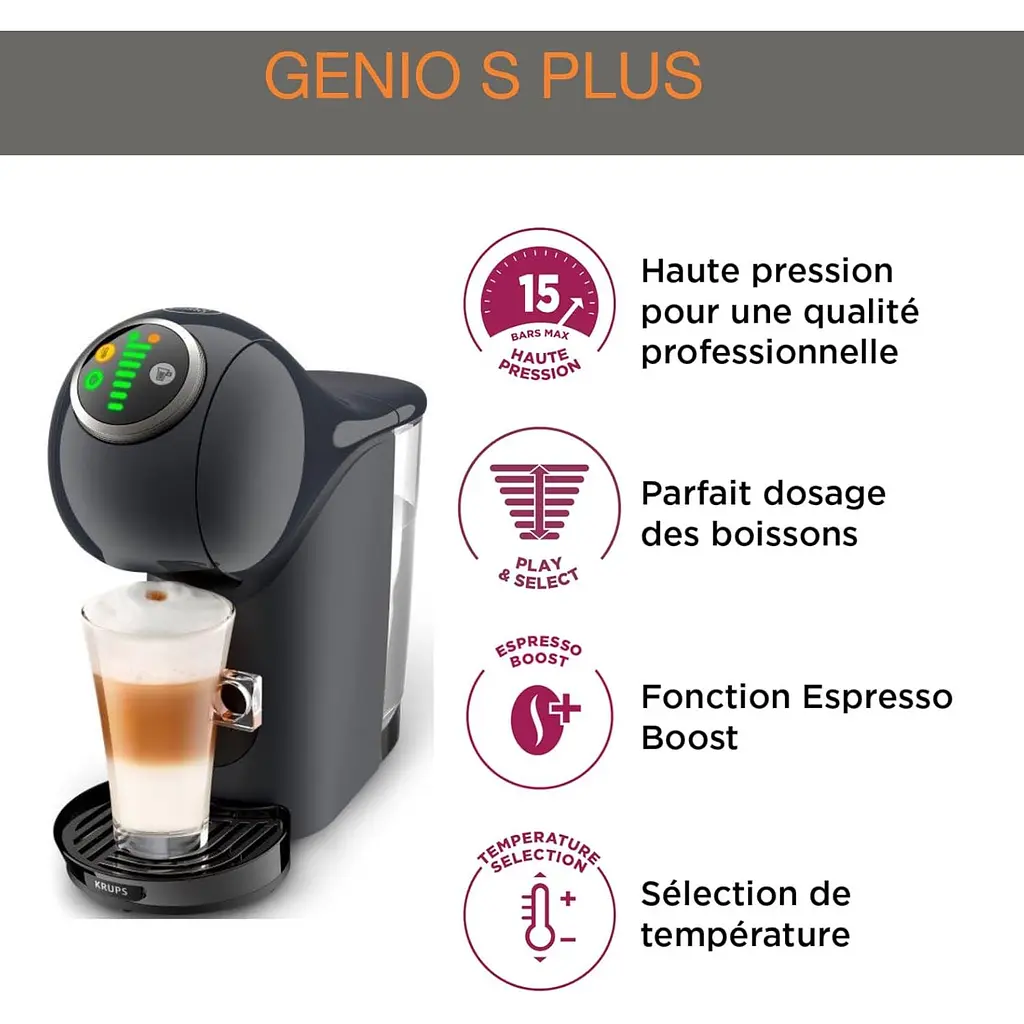 Кофеварка Krups Dolce Gusto Genio S Plus капсульная 0.8 л темно-серая (KP340B10) - фото 6