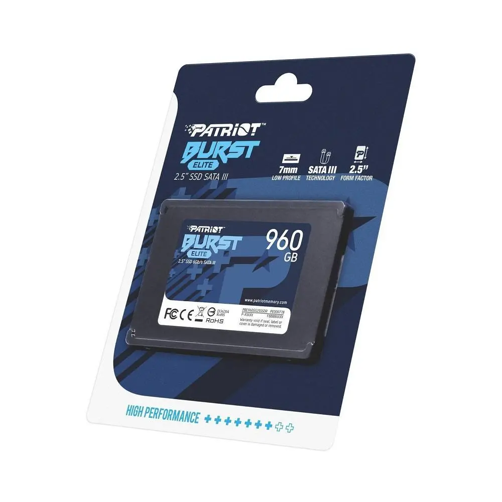 Накопичувач SSD 960GB Patriot Burst Elite 2.5" SATAIII TLC (PBE960GS25SSDR) - фото 3