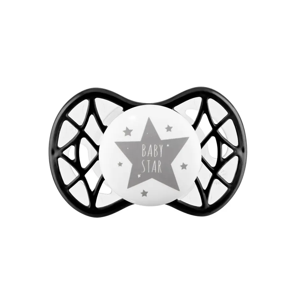 Пустушка Nuvita 7064 Air55 Cool ортодонтична 0m+ BABY STAR чорна NV7064IB - фото 3