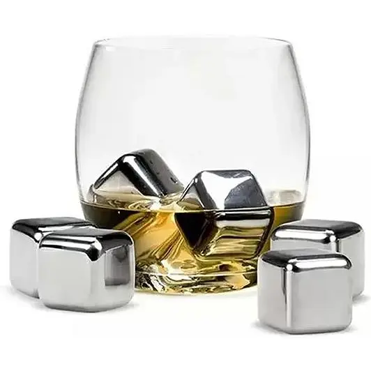 Металеві камені для віскі Circle Joy Ice Cubes (CJ-BK03) набір 4 штуки - фото 3
