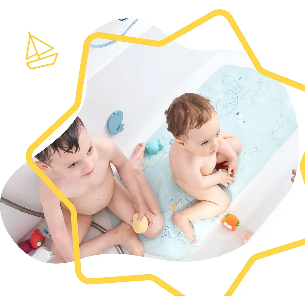 Килимок для ванни Badabulle XXL, з індикатором температури, синій (B023014) - фото 6