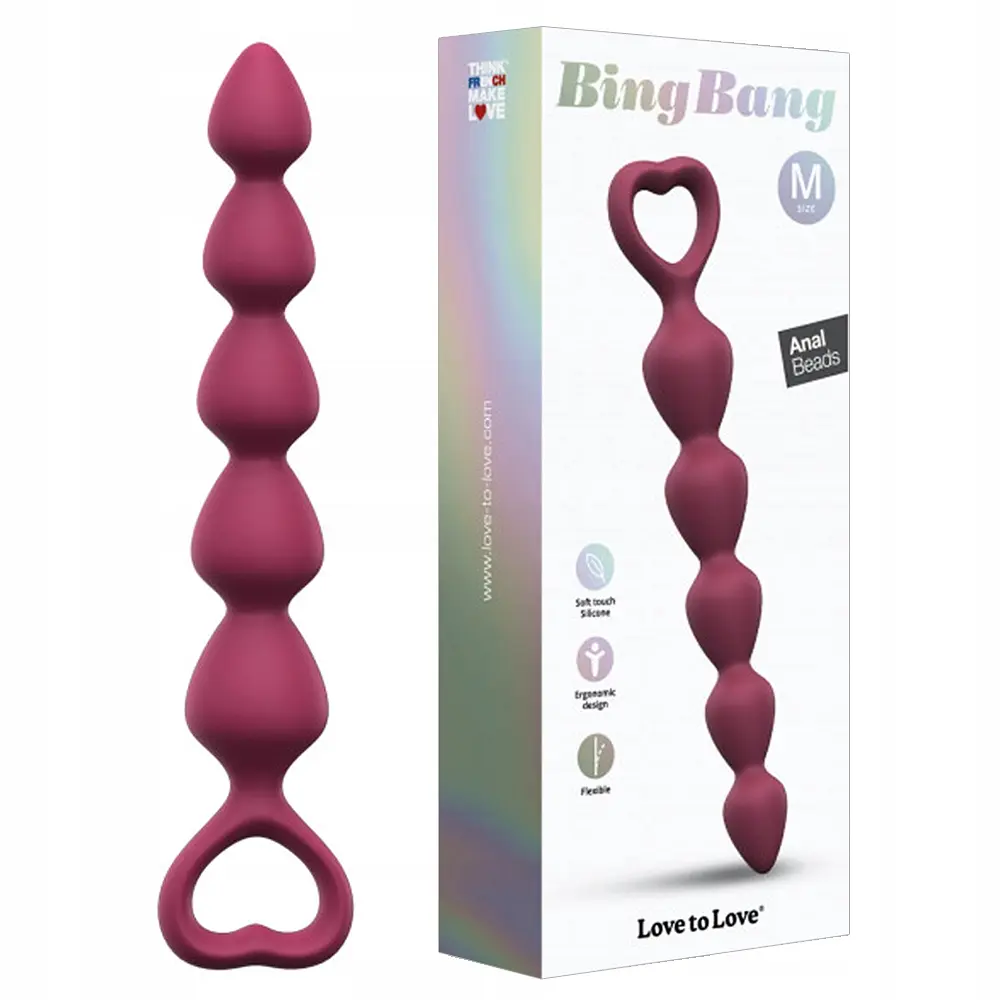 Анальний ланцюжок Love To Love Bing Bang M Plum Star 18.5 см (бордовий) - фото 3