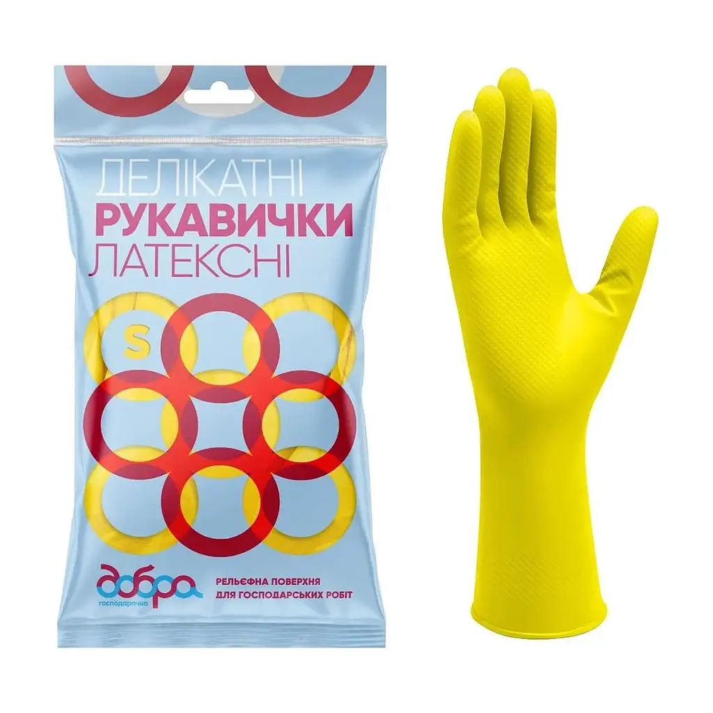Рукавички господарські Добра Господарочка Латексні делікатні Розмір S 2 шт. (4820086521963) - фото 2