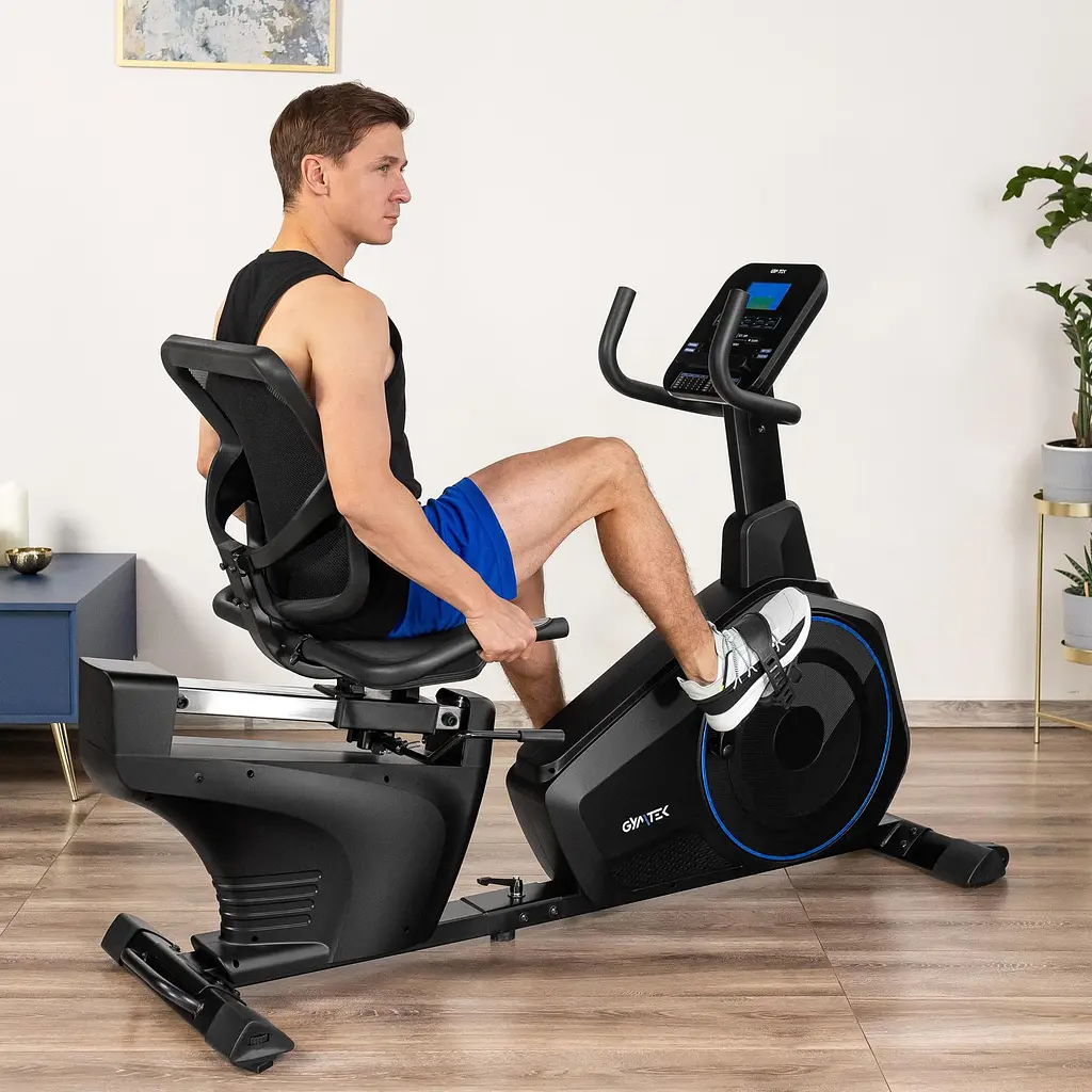 Горизонтальний велотренажер Gymtek XBR6000 електромагнітний синій - фото 2