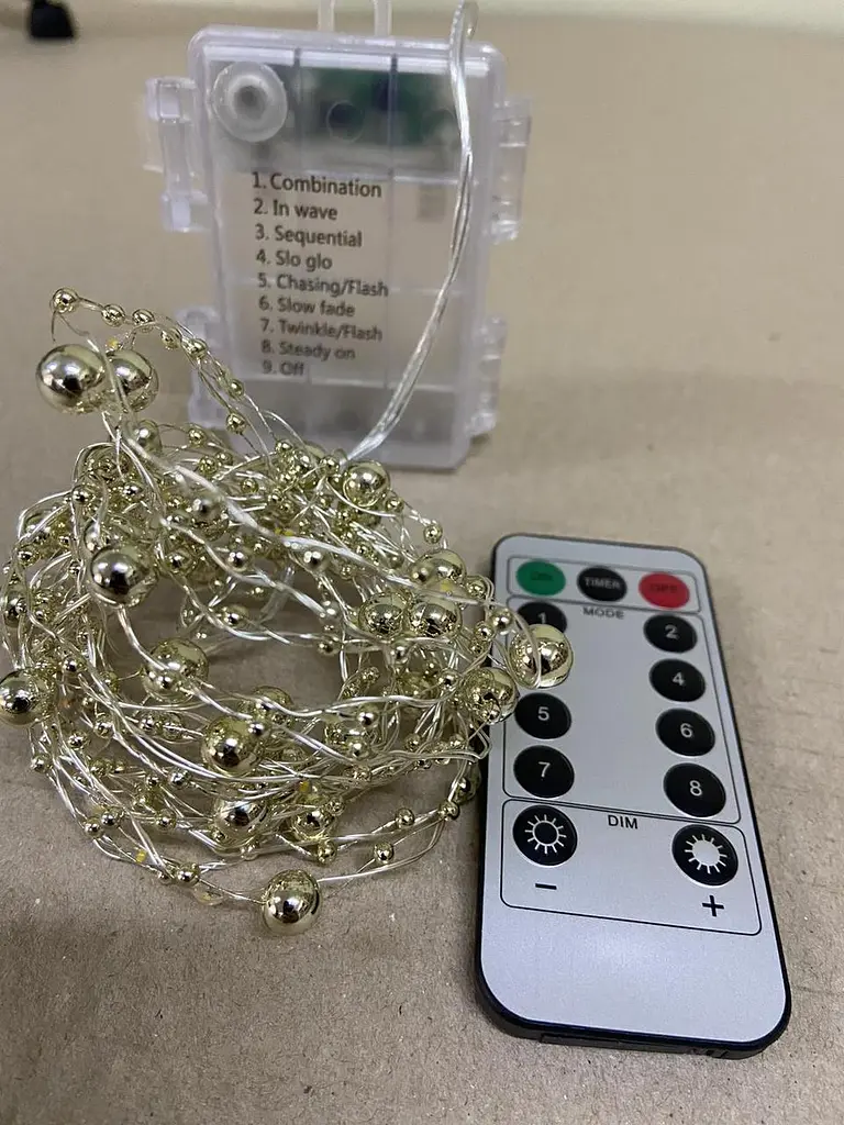 Гирлянда декоративная капля Жемчужина gold 20led c пультом - фото 3