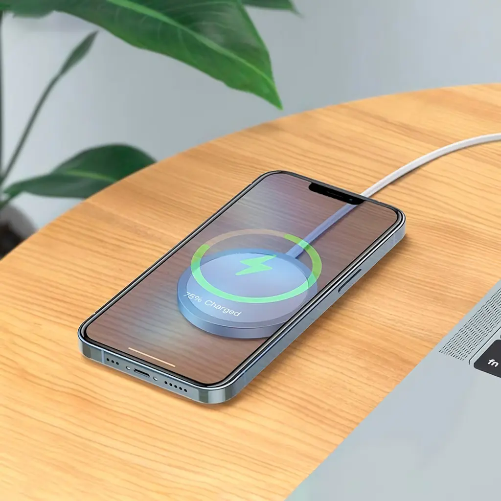Бездротовий зарядний пристрій Hoco Original Series MagSafe 15W Wireless Fast Charger CW47 Silver [97879] - фото 4