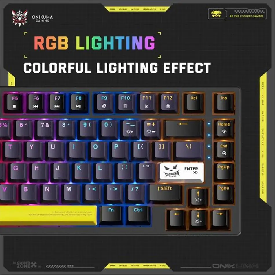 Клавіатура Onikuma ігрова бездротова G-78 для ПК та ігор з RGB підсвіткою геймерська Bluetooth та USB 2.4GHz чорний - фото 7