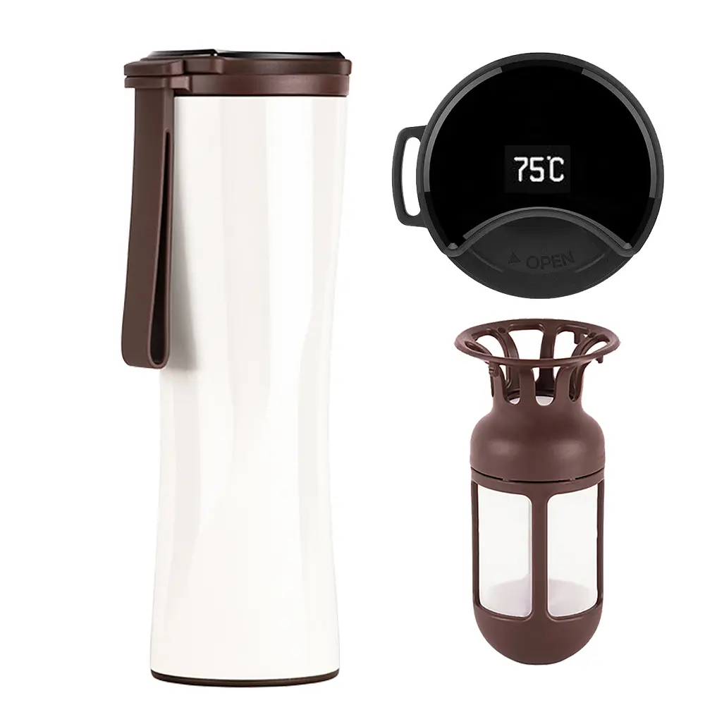 Термокружка Xiaomi Kiss Kiss Fish MOKA Smart Coffee Tumbler 430ml White - фото 8