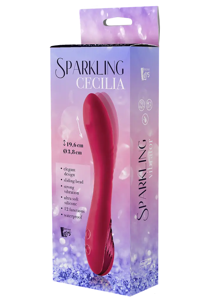 Вібратор Dream Toys Sparkling Cecilia, 20 см червоний - фото 3