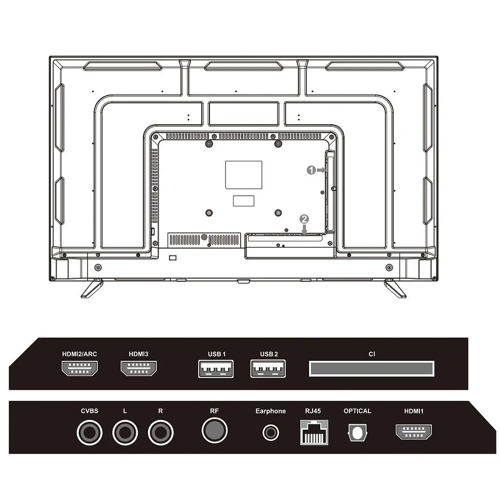 TV 50 Mystery MTV-5060UDT2 4K/Android 11/DVB-T2/2xUSB 2.0/3хHDMI/CI-слот/Wi-Fi/Black - фото 3