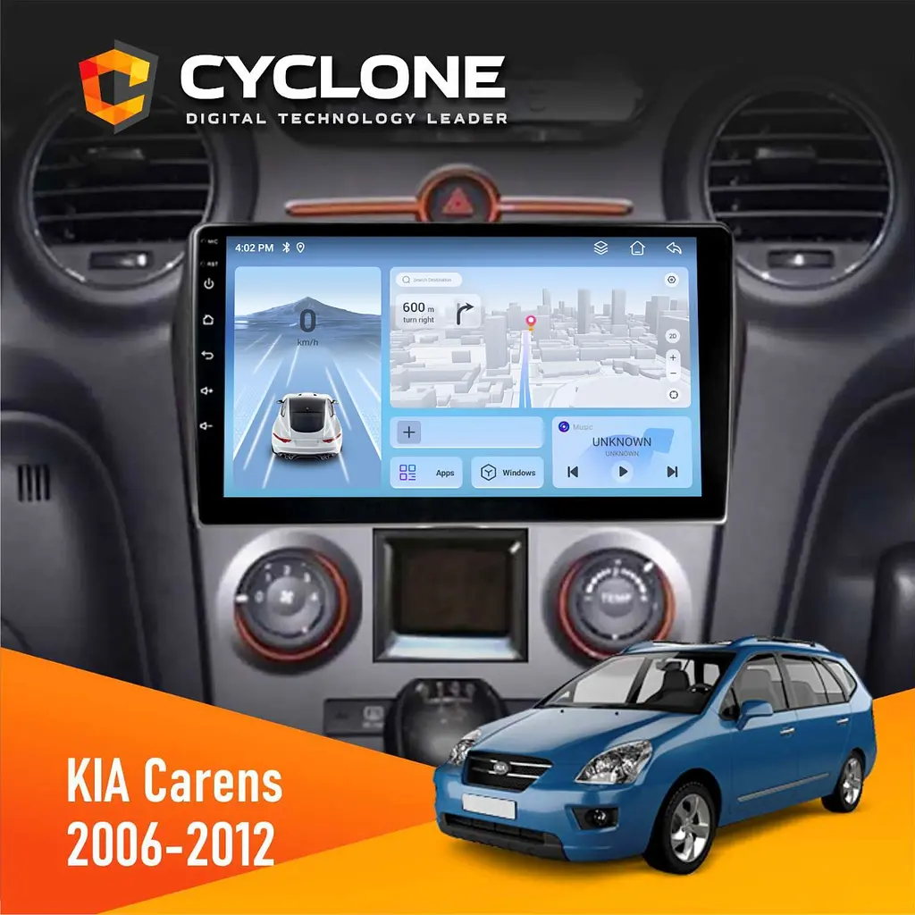 Штатна магнітола KIA Carens 2006-2012 Climate Cyclone C9-012 4x64, DSP, 4G Cyclone (НФ-00008853)
