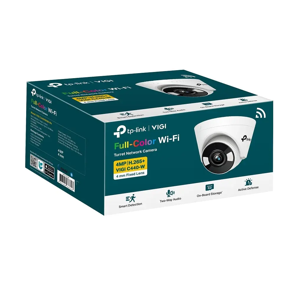 IP-Камера VIGI C440-W-4, PoE, 4Мп, 4 мм, Wi-Fi, H265+, IP66, Turret, кольорове нічне бачення TP-Link teh0015972 - фото 9