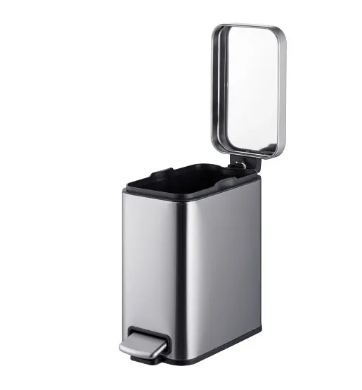 Відро для сміття Mixxus Premium Quadro-TC0105 SS Color з плавним закриттям прямокутне 5 л нержавійка (MI7062)  - фото 2