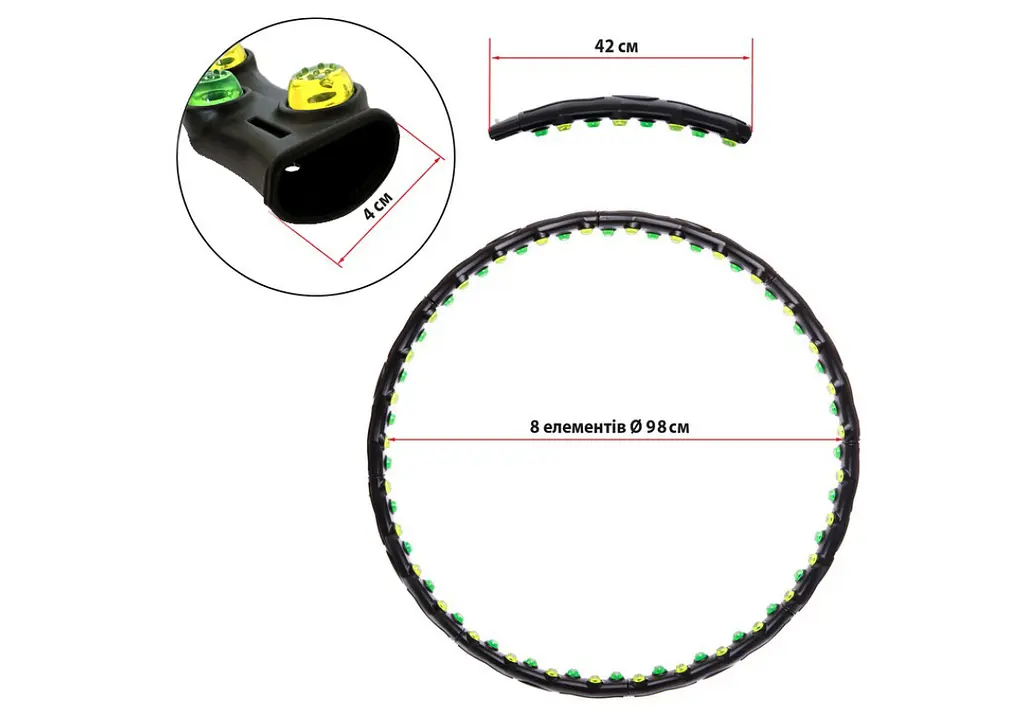 Обруч массажный (Хула Хуп) EasyFit Double Grace для похудения (EF-6002) - фото 5