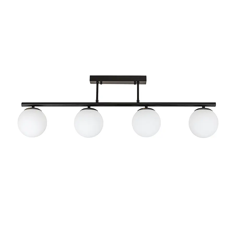 Levistella 7529821-4 BK+WH, стельова лінійна люстра на 4 білих скляних плафонах E27 - фото 2