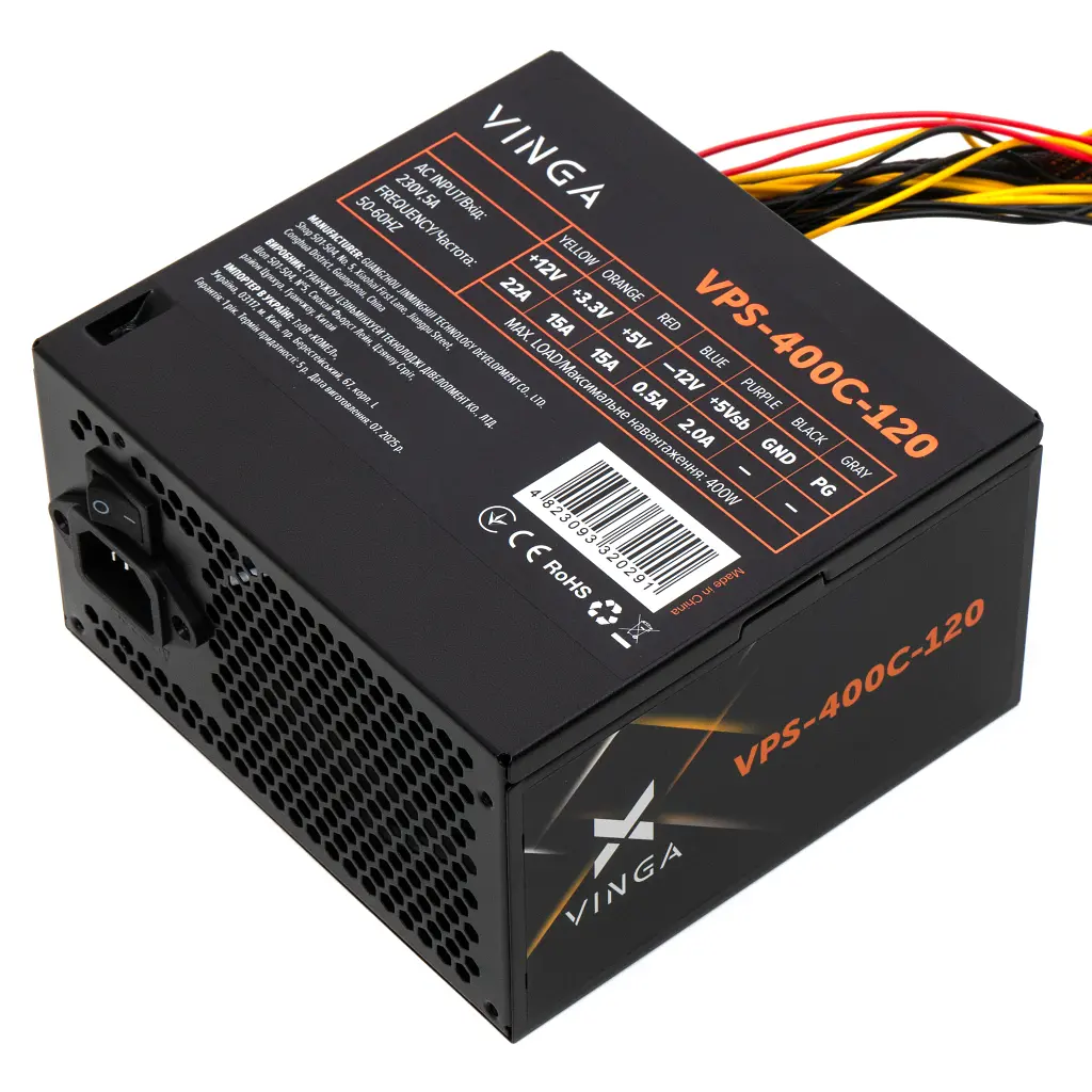 Блок живлення Vinga 400W ОЕМ (VPS-400С-120) - фото 2