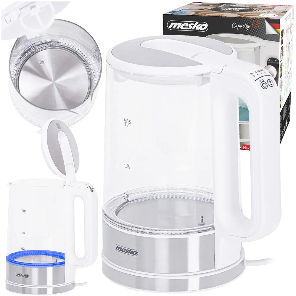 Електрочайник Mesko MS 1301 white з регулятором темп. - фото 8