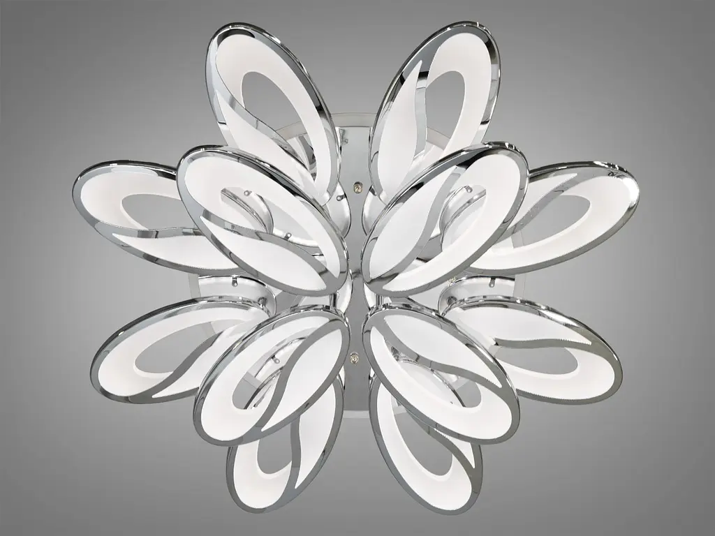 Люстра стельова LED Diasha 8090/8+4HR, 190W, 4100K, хром, сучасний стиль з пультом та диммером - фото 3