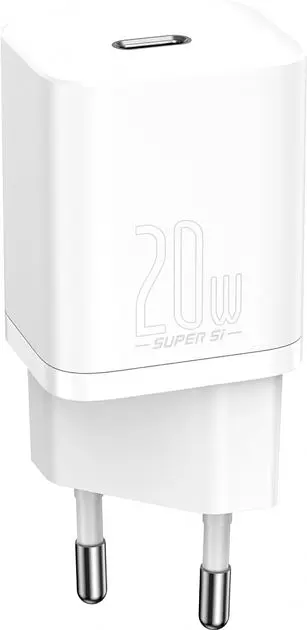 Зарядний пристрій Baseus Super Si Quick Charger 1C 20W With Simple Wisdom Data Cable Type-C to Lightning 1m White (TZCCSUP-B02) - фото 2