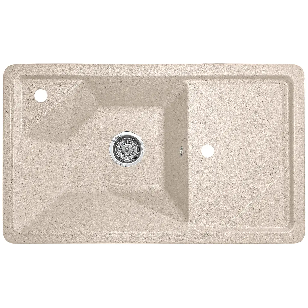 Мийка кухонна Valetti 58C гранітна 785х465 мм бежева - фото 2