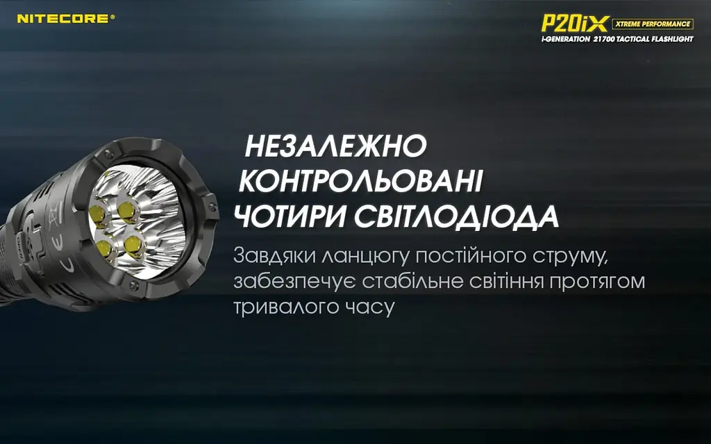 Ліхтар ручний Nitecore P20iX Cree XP-L2 V6 4000 лм 1х21700 USB (7 режимів) - фото 6