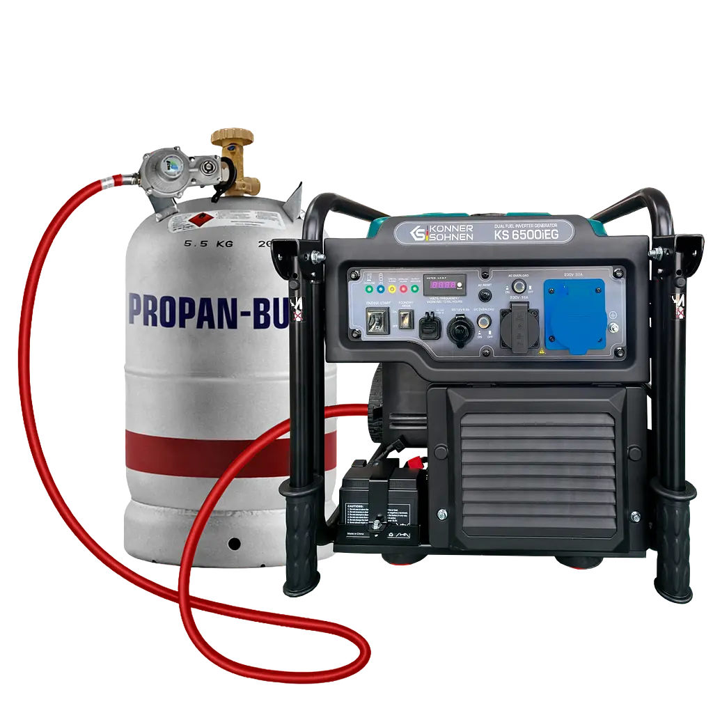 Генератор газобензиновий інверторний Konner&Sohnen KS 6500iEG, LPG 230В, 6.0/6.5кВт, електростартер, 46кг