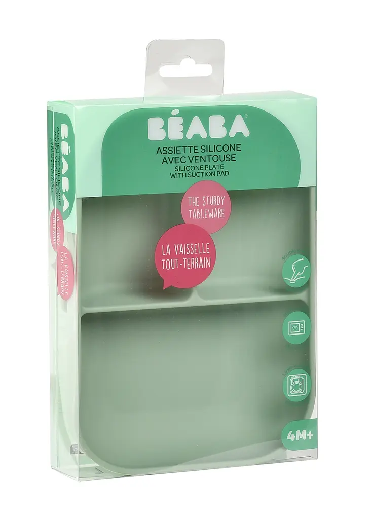 Тарілка силіконова порційна Beaba, оливковий (913549) - фото 2