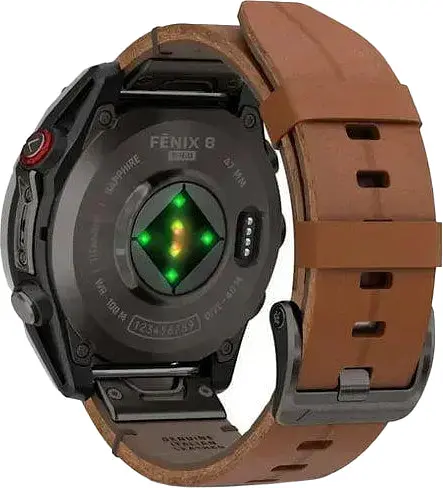 Смарт-годинник Garmin Fenix 8 Pro 47 mm AMOLED Carbon Gray DLC Titanium with Chestnut Leather Band (010-03198-40) - фото 2
