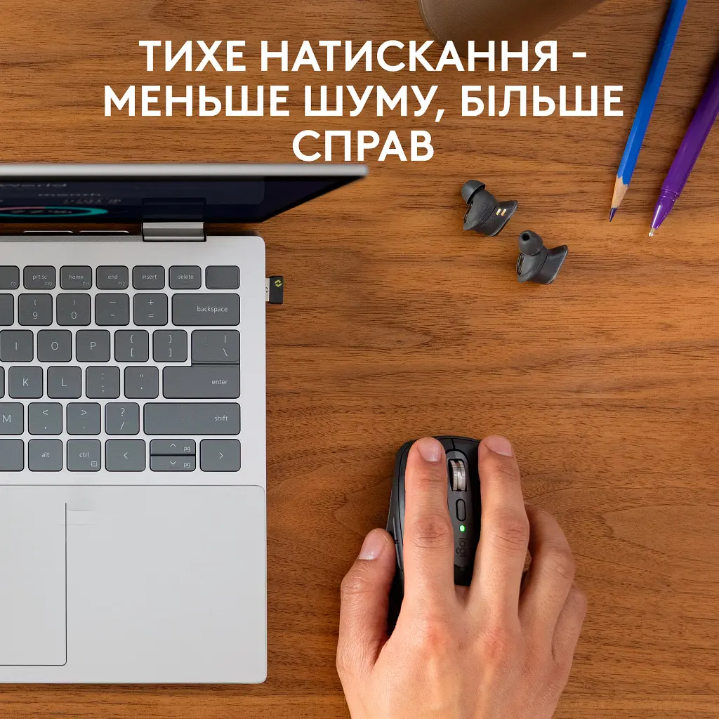 Мишка Logitech MX Anywhere 3S for Business Wireless/Bluetooth + Mouse Pad Studio Series Graphite (MX910-006958) - фото 4