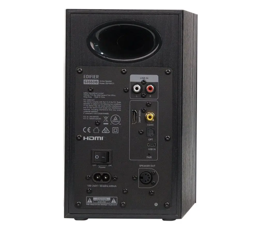 Активні колонки 2.1 Edifier S-355-DB 150W Sub Hi-Res, HDMI, Optical, Coax, Type-C, Bluetooth Black - фото 3