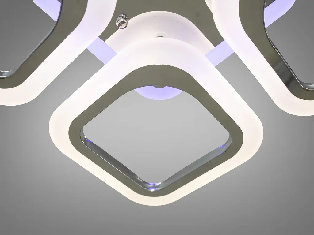 Люстра стельова LED Diasha AS8060/4HR, 50W, 3200K/4100K/6000K, акрил, хром, сучасний стиль для дому - фото 4