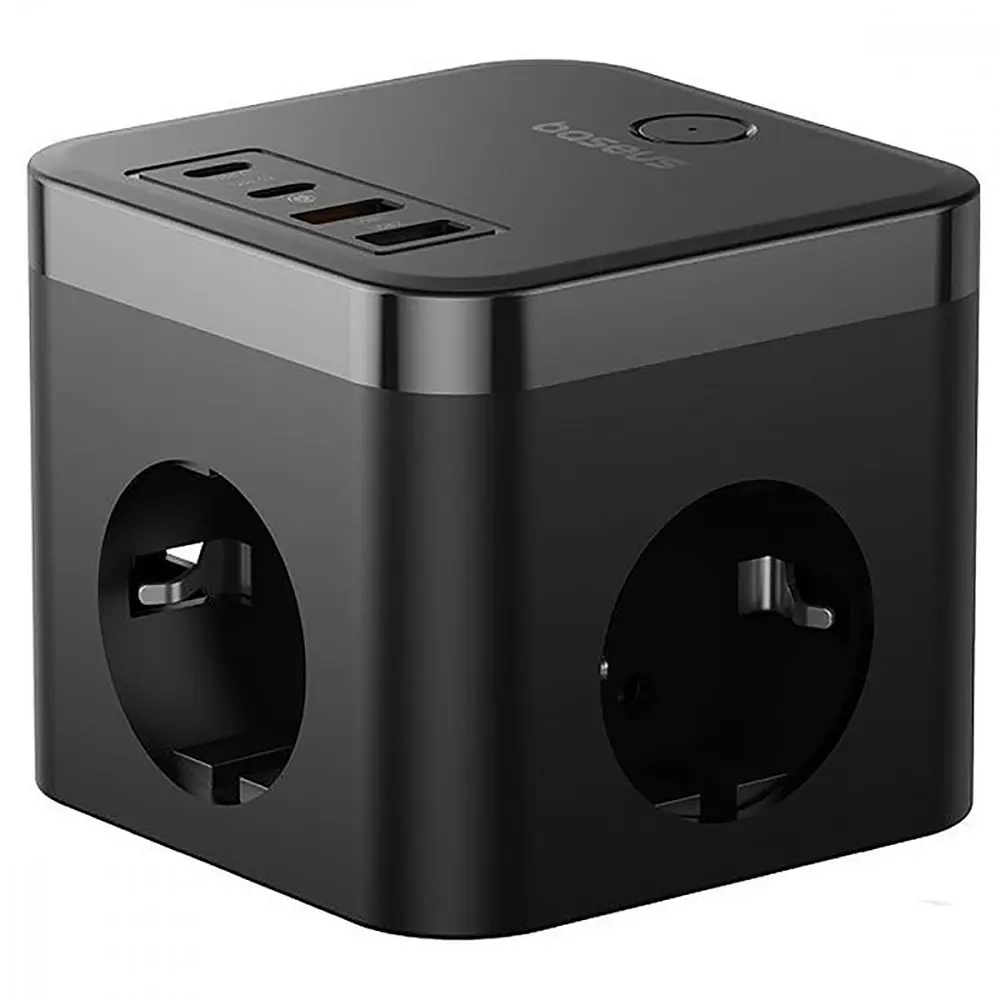 Мережевий фільтр Baseus PowerCombo Cube Power Strip 3xAC+2xUSB+2xType-C 30W (1.5m) - фото 4