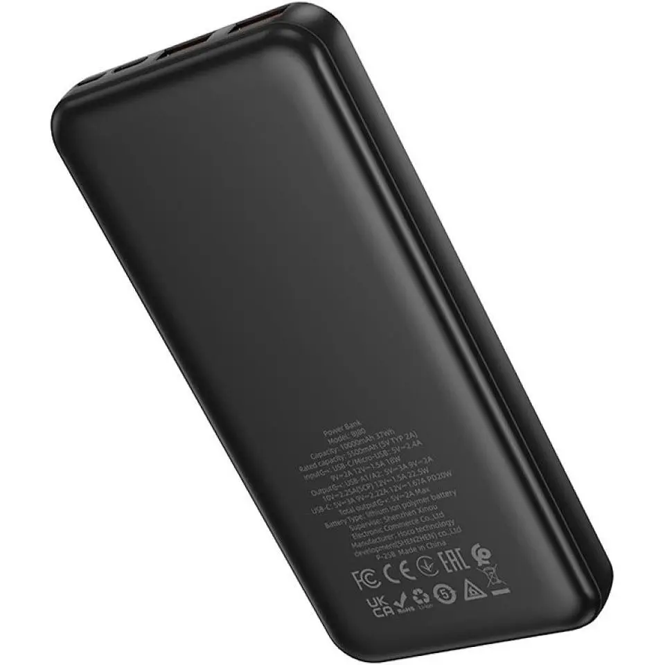 Зовнішній акумулятор Borofone BJ80 Clever 10000mAh 22.5W Black [161193] - фото 5