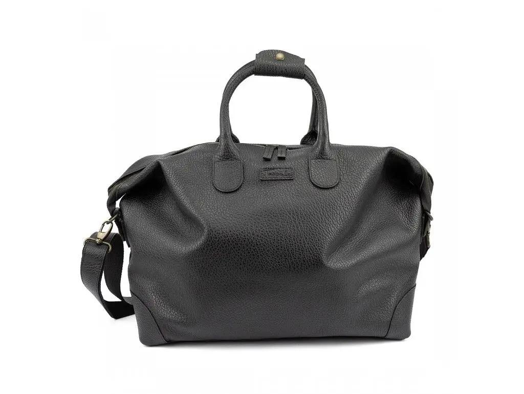 Невелика дорожня сумка із міцної шкіри буйволу Tavinchi CH-10010A-P чорна - фото 8