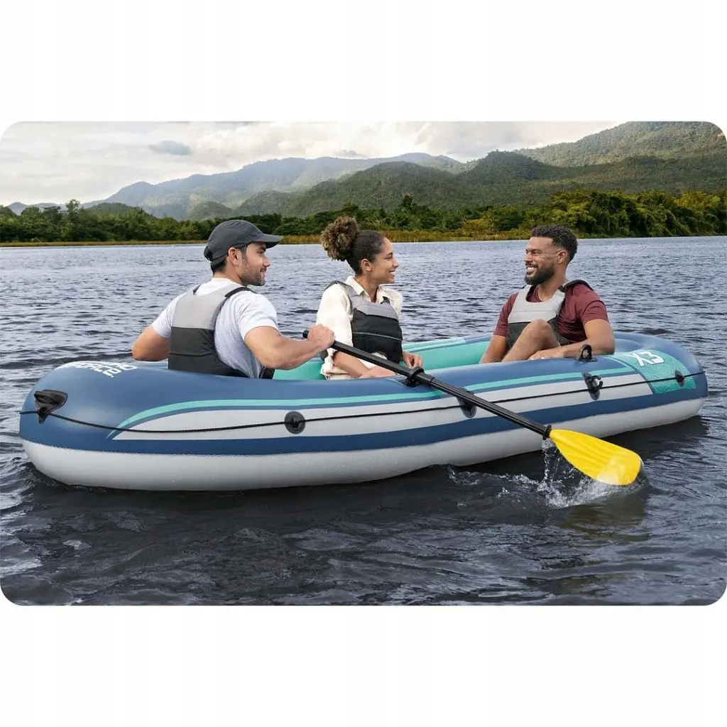Надувний човен Bestway Hydro-Force Trek X3 61154, 294 × 137 см, 3-місний, для риболовлі та відпочинку, з веслами й насосом, до 360 кг - фото 5