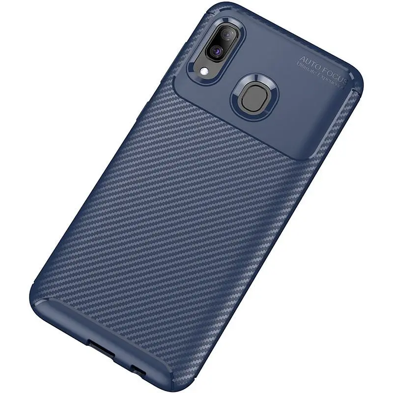 Чохол-накладка Toto TPU Carbon Fiber 1.5 mm Case Samsung Galaxy A20/A30 Dark Blue - фото 2
