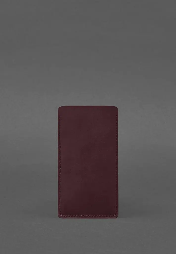 Кожаный чехол для iPhone 12 Бордовый Crazy Horse - фото 3