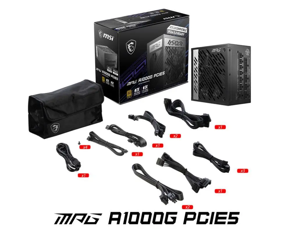 Блок питания ATX 1000W MPG A1000G PCIE5 MSI - фото 5