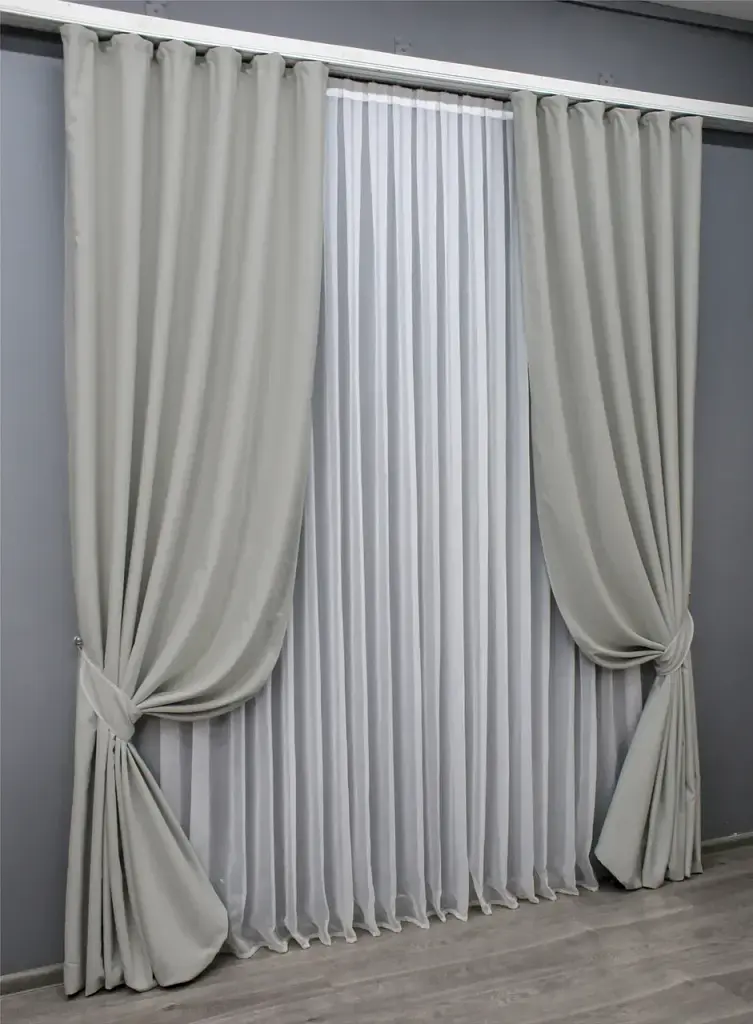 Комплект штор VR-Textil Midnight блекаут 2 шт 150x290 см світло-сірий (1670ш) - фото 3