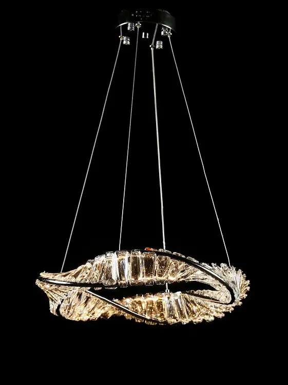 Фігурна хромована світлодіодна люстра Splendid Ray LD8955/450B/1 LED (CH), 45 см з кришталевим контуром - фото 3