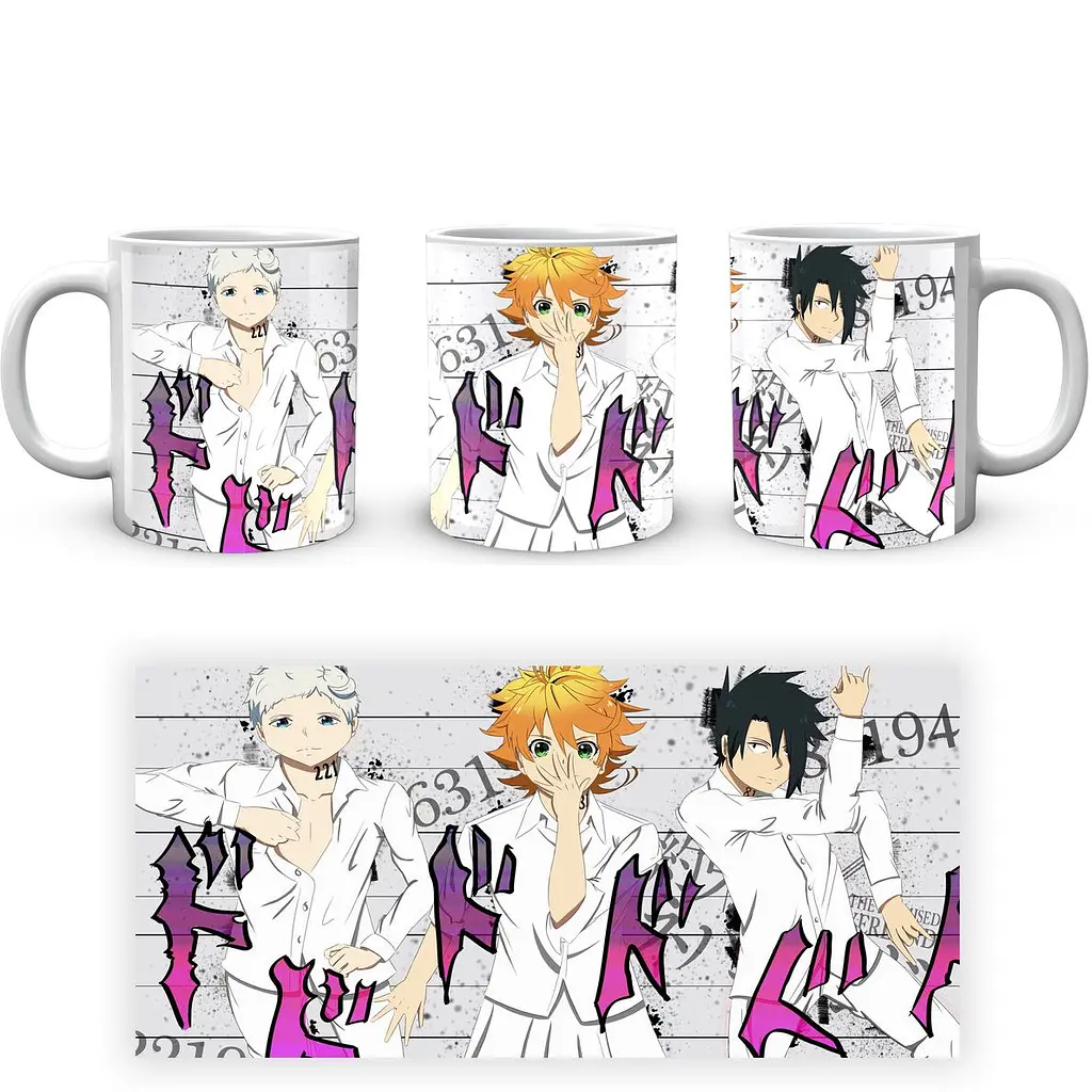 Кухоль GeekLand The Promised Neverland Обіцяний Неверленд Норман Емма Рей jojo pose NV 02.450 330 мл білий - фото 3