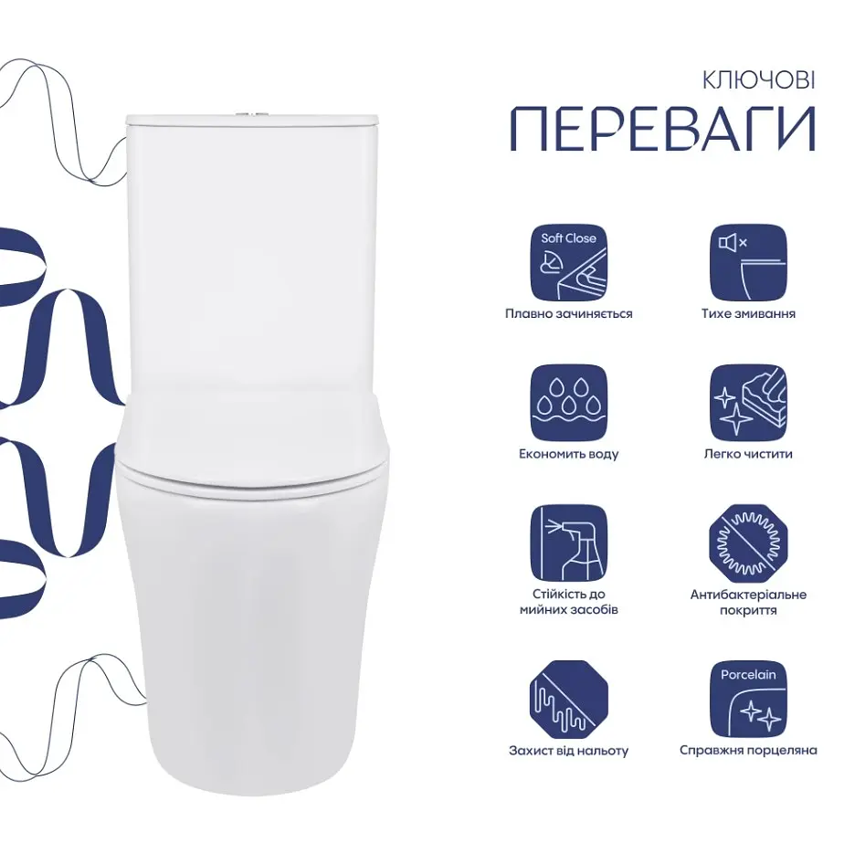 Унітаз підлоговий Qtap Virgo Ultra Quiet з сидінням Slim Duroplast/ Soft-close/ Quick Release QT18226092AW - фото 2